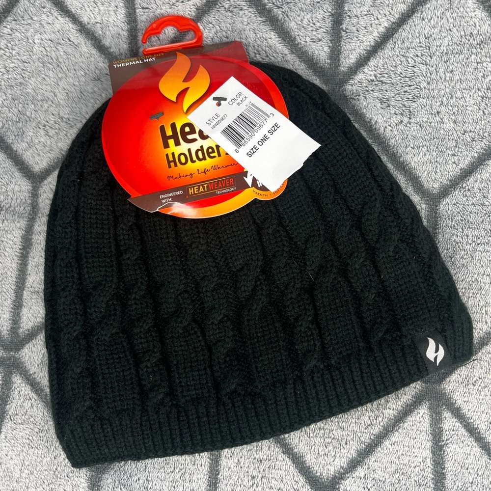 Heat Holders Heatweaver Women’s Plush Lined Cable Knit Beanie NWT W